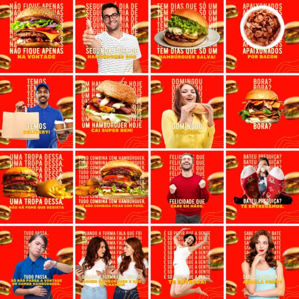 Pack Canva Hamburgueria Templates Editaveis 200 Artes Legendas 6
