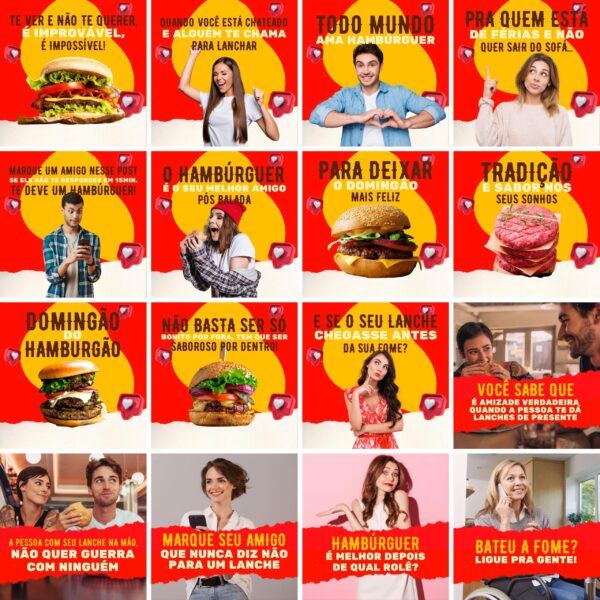 Pack Canva Hamburgueria Templates Editaveis 200 Artes Legendas