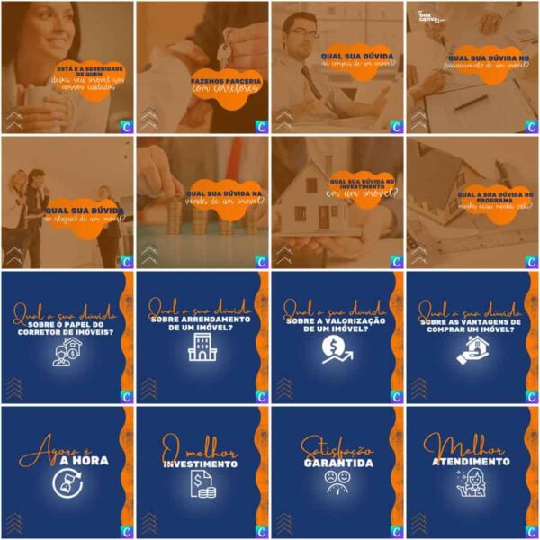 Pack Canva Imobiliária Template Canva 200 Artes + Legendas - Imagem 3