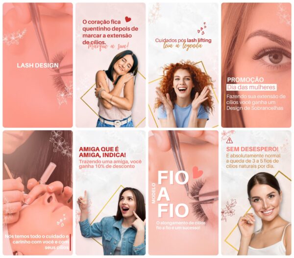 Pack Canva Lash Designer Templates Editavel 28 Artes Storie Bonus 2
