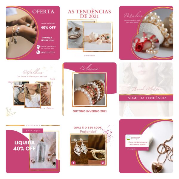 Pack Canva Loja De Acessorios Template Editavel 50 Artes Bonus