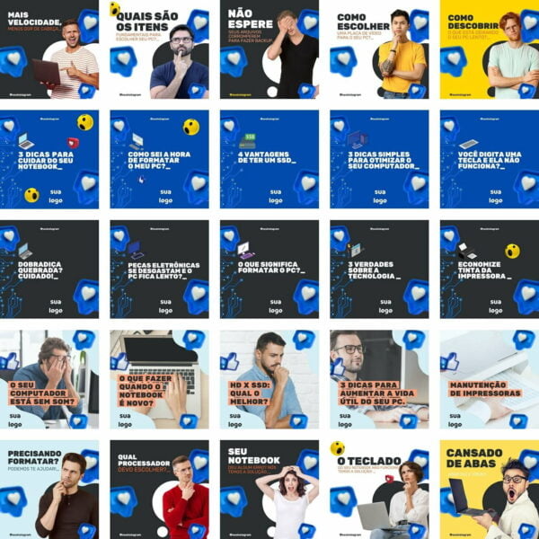 Pack Canva Loja de Informática Template Canva 200 Artes + Bônus - Imagem 3