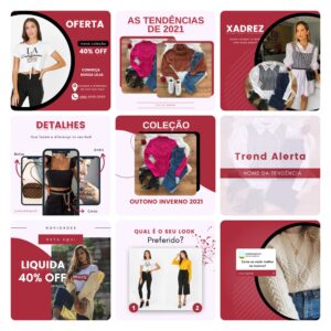 Pack Canva Loja De Roupas Femina Template Editavel 40 Artes Bonus 4