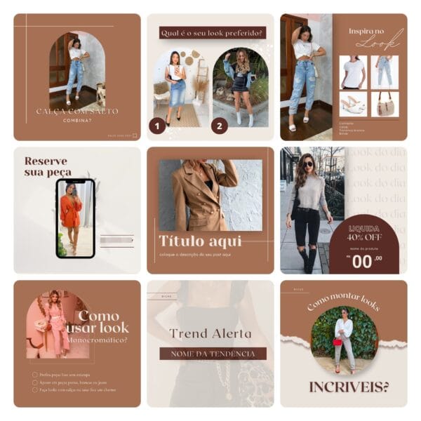 Pack Canva Loja De Roupas Minimalista Template Editavel 40 Artes Bonus 2