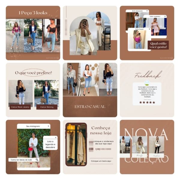 Pack Canva Loja De Roupas Minimalista Template Editavel 40 Artes Bonus 3