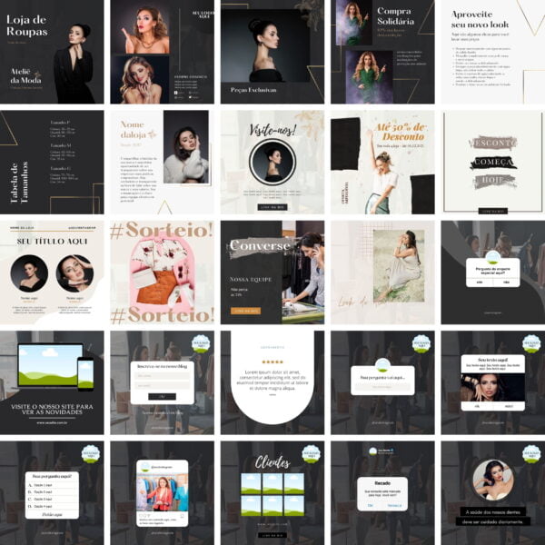 Pack Canva Loja De Roupas Templates Editaveis 30 Artes Bonus