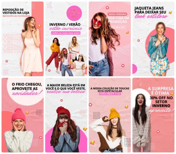 Pack Canva Loja De Roupas Templates Editavel 30 Artes Storie Bonus 3