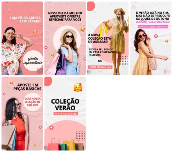 Pack Canva Loja De Roupas Templates Editavel 30 Artes Storie Bonus
