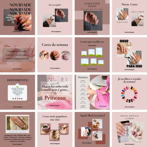 Pack Canva Manicure e Pedicure Template Canva 100 Artes + Bônus - Imagem 4