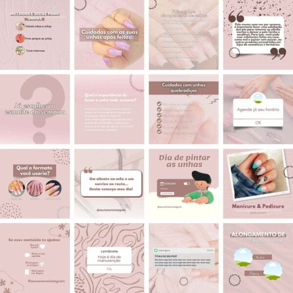 Pack Canva Manicure e Pedicure Template Canva 100 Artes + Bônus - Imagem 3