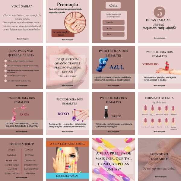 Pack Canva Manicure e Pedicure Template Canva 100 Artes + Bônus - Imagem 6