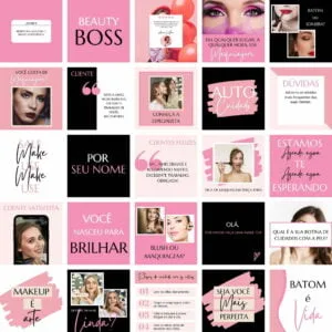 Pack Canva Maquiagem Makeup 20 Templates Editaveis 25 Artes Bonus