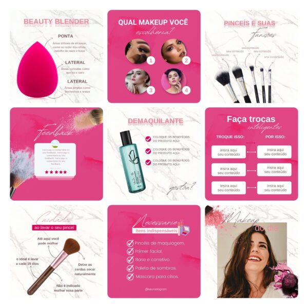 Pack Canva Maquiagem Maquiadora Template Editavel 30 Artes Bonus 3