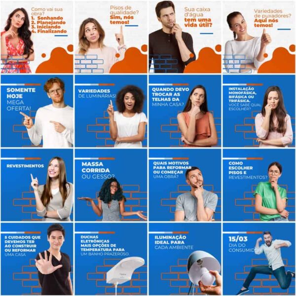 Pack Canva Materiais de Construção Template Canva 200 Artes + Legendas - Imagem 2