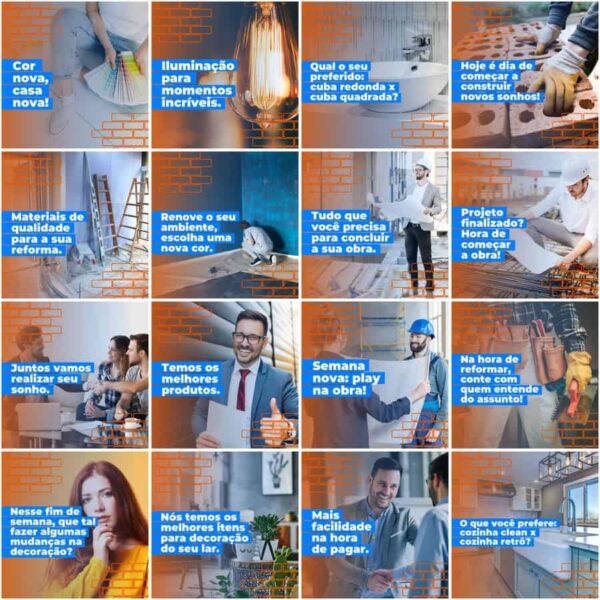 Pack Canva Materiais de Construção Template Canva 200 Artes + Legendas - Imagem 12