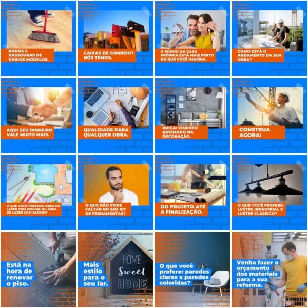 Pack Canva Materiais de Construção Template Canva 200 Artes + Legendas - Imagem 6