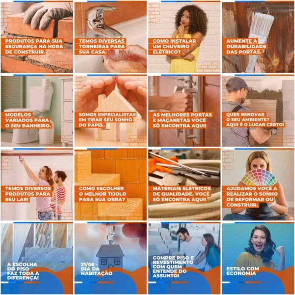 Pack Canva Materiais de Construção Template Canva 200 Artes + Legendas - Imagem 4