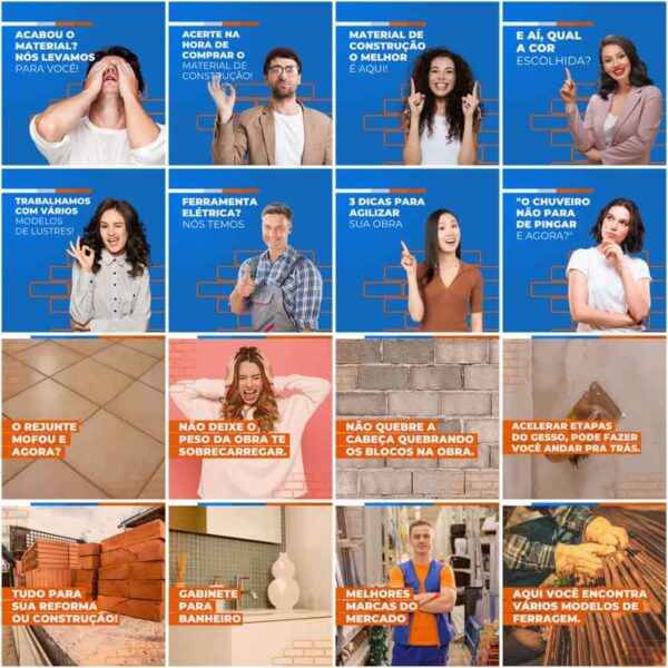 Pack Canva Materiais de Construção Template Canva 200 Artes + Legendas - Imagem 5