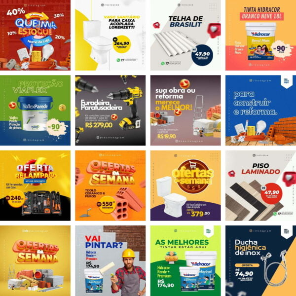 Pack Canva Materiais de Construção Template Canva 90 Artes + Bônus - Imagem 4