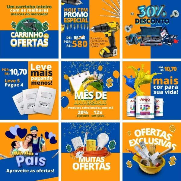 Pack Canva Materiais De Construcao Templates Editaveis 10 Artes Bonus