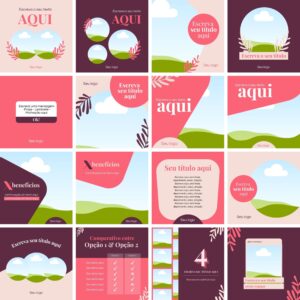Pack Canva Maternidade Gravidez Templates Editaveis 20 Artes Bonus
