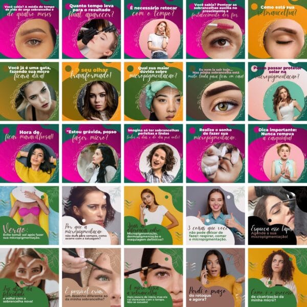 Pack Canva Micropigmentacao 30 Templates Editaveis 100 Artes Bonus 2