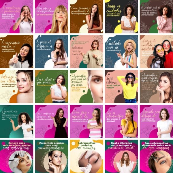 Pack Canva Micropigmentacao 30 Templates Editaveis 100 Artes Bonus 3