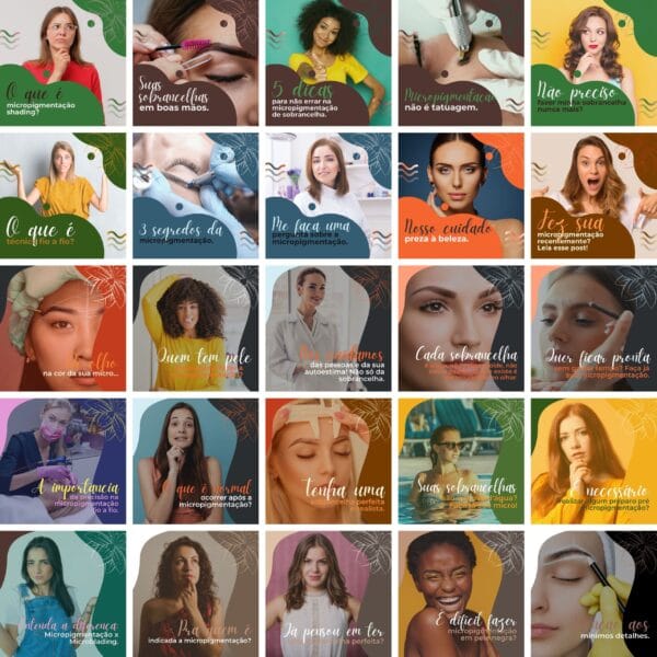 Pack Canva Micropigmentacao 30 Templates Editaveis 100 Artes Bonus