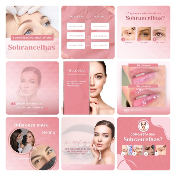 Pack Canva Micropigmentacao Template Editavel 50 Artes Bonus 2