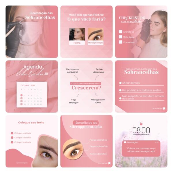 Pack Canva Micropigmentacao Template Editavel 50 Artes Bonus 3