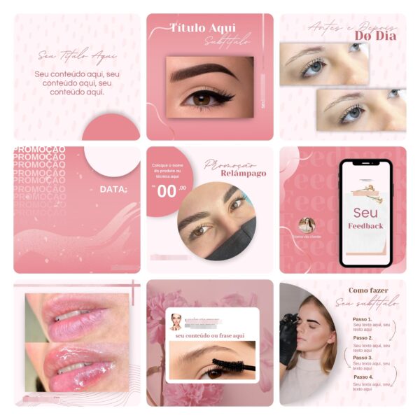 Pack Canva Micropigmentacao Template Editavel 50 Artes Bonus