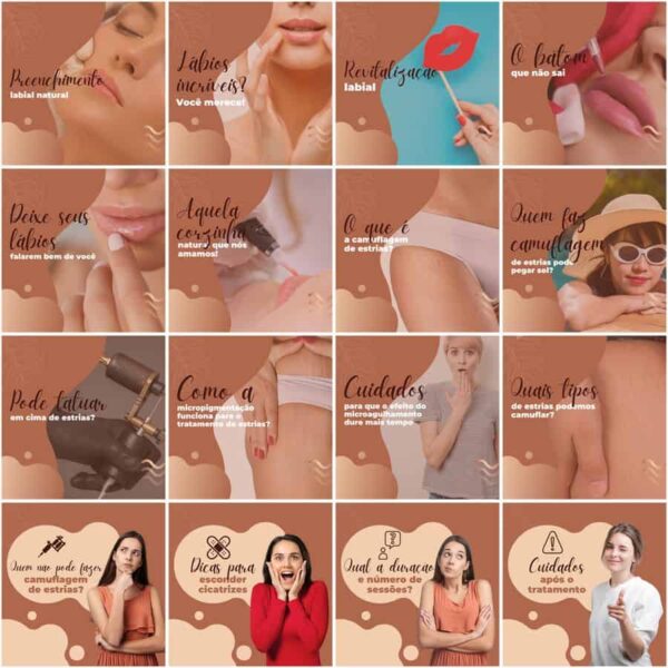 Pack Canva Micropigmentacao Templates Editaveis 200 Artes Legendas 3