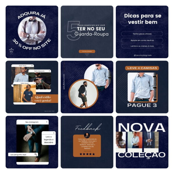 Pack Canva Moda Masculina Template Editavel 30 Artes Bonus 2