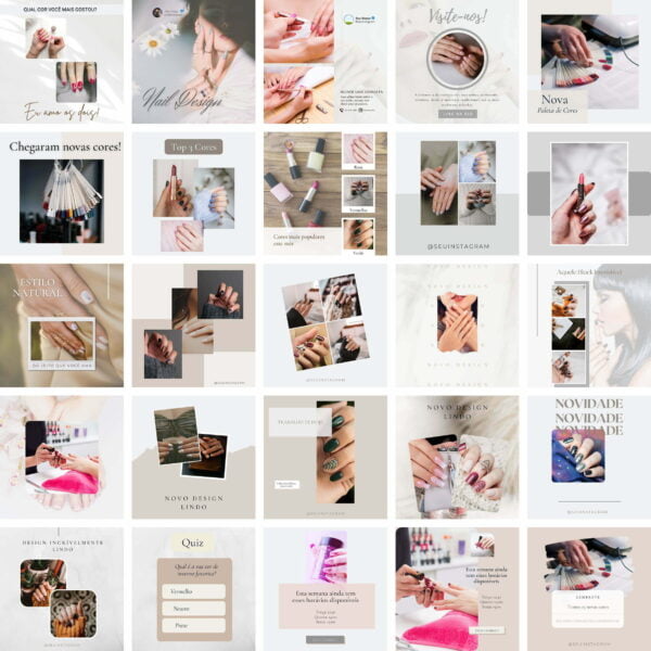 Pack Canva Nail Design Templates Editaveis 25 Artes Bonus