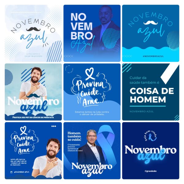 Pack Canva Novembro Azul Template Editavel 30 Artes Bonus 2