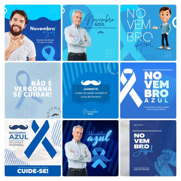 Pack Canva Novembro Azul Template Editavel 30 Artes Bonus