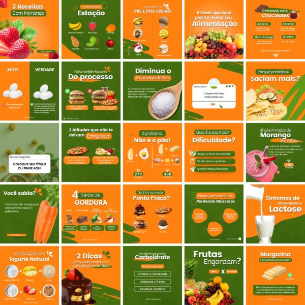Pack Canva Nutricionista Nutricao 20 Templates Editaveis 50 Artes Bonus