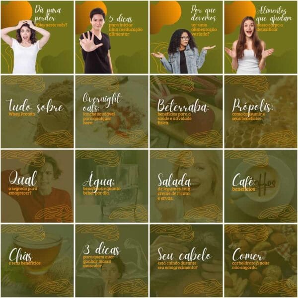 Pack Canva Nutricionista Nutricao Templates Editaveis 200 Artes Legendas 10