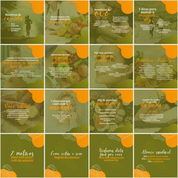 Pack Canva Nutricionista Nutricao Templates Editaveis 200 Artes Legendas 3