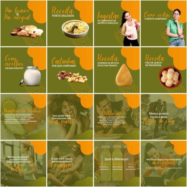Pack Canva Nutricionista Nutricao Templates Editaveis 200 Artes Legendas 4