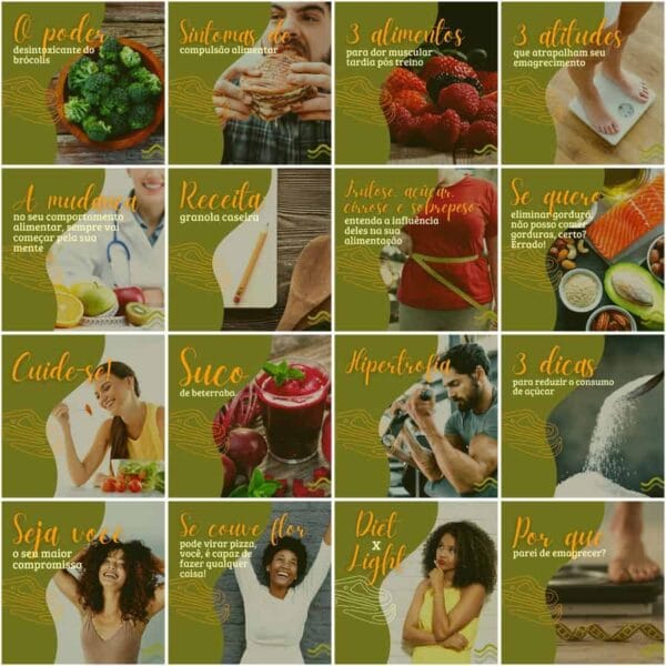 Pack Canva Nutricionista Nutricao Templates Editaveis 200 Artes Legendas 5