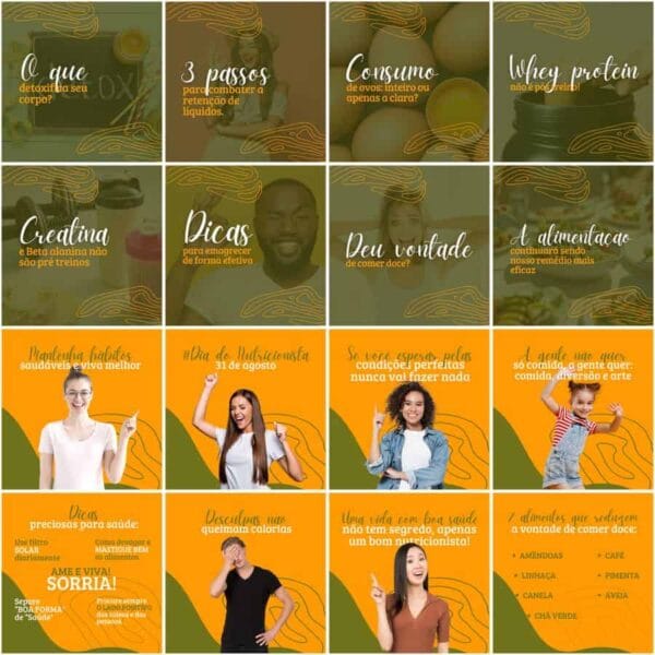 Pack Canva Nutricionista Nutricao Templates Editaveis 200 Artes Legendas 9