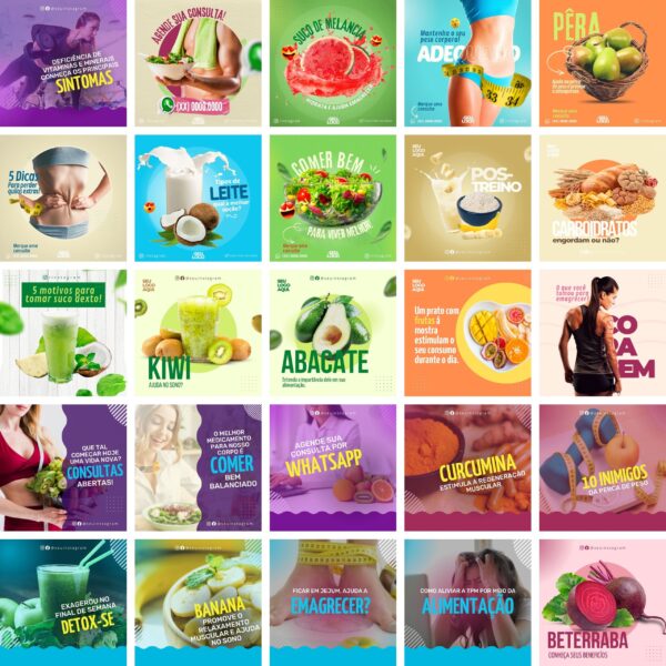 Pack Canva Nutricionista Nutricao Templates Editaveis 25 Artes Bonus