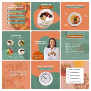 Pack Canva Nutricionista Template Editavel 100 Artes Bonus 10