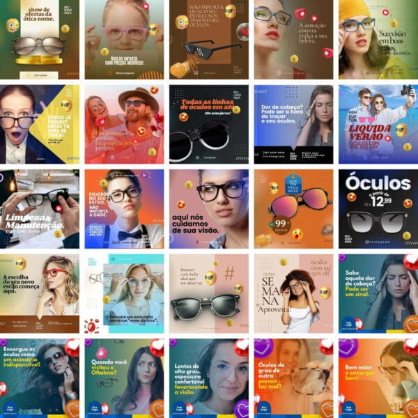 Pack Canva Oticas Oftalmologista Templates Editaveis 340 Artes Bonus 4