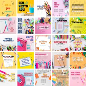 Pack Canva Papelaria Livraria Templates Editaveis 25 Artes Bonus