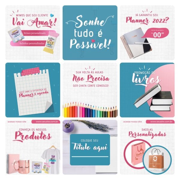 Pack Canva Papelaria Template Editavel 30 Artes Bonus 2
