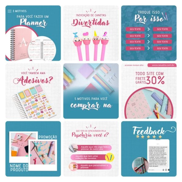 Pack Canva Papelaria Template Editavel 30 Artes Bonus 3