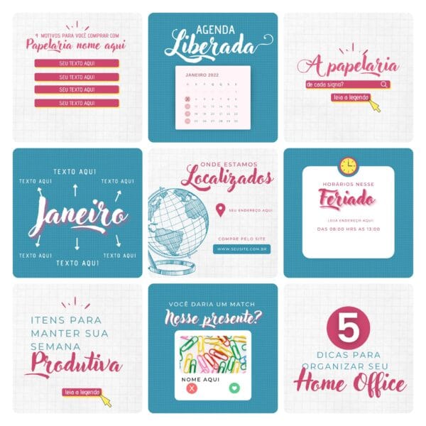 Pack Canva Papelaria Template Editavel 30 Artes Bonus