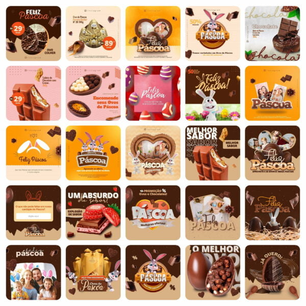 Pack Canva Pascoa Templates Editaveis 50 Artes Bonus